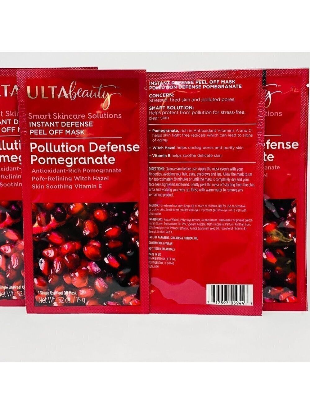 4Pk Pollution Defense Pomegranite peel off mask - Picture 2 of 3